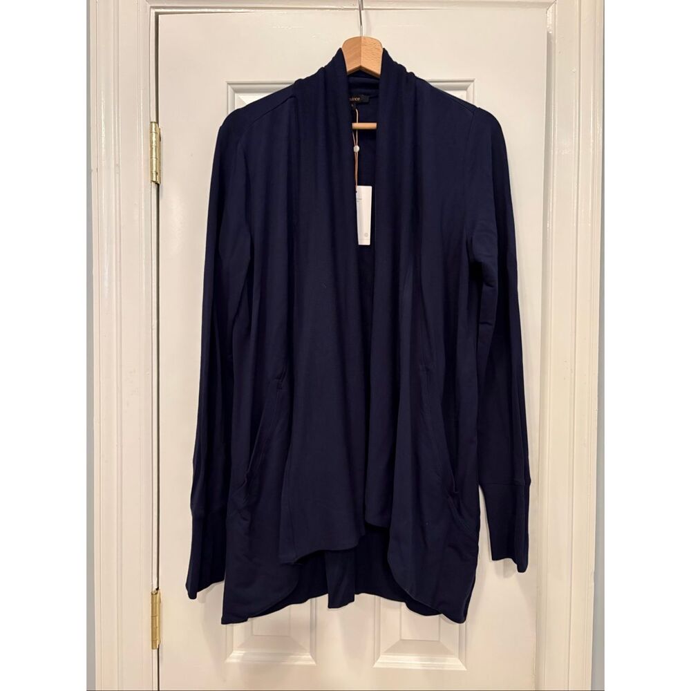 NWT Quince Cardigan Navy Size Large Stretch - Picture 9 of 9